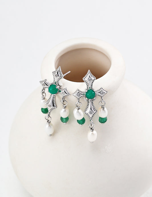 Elegant Ethnic Style Pearl Earrings-E01155
