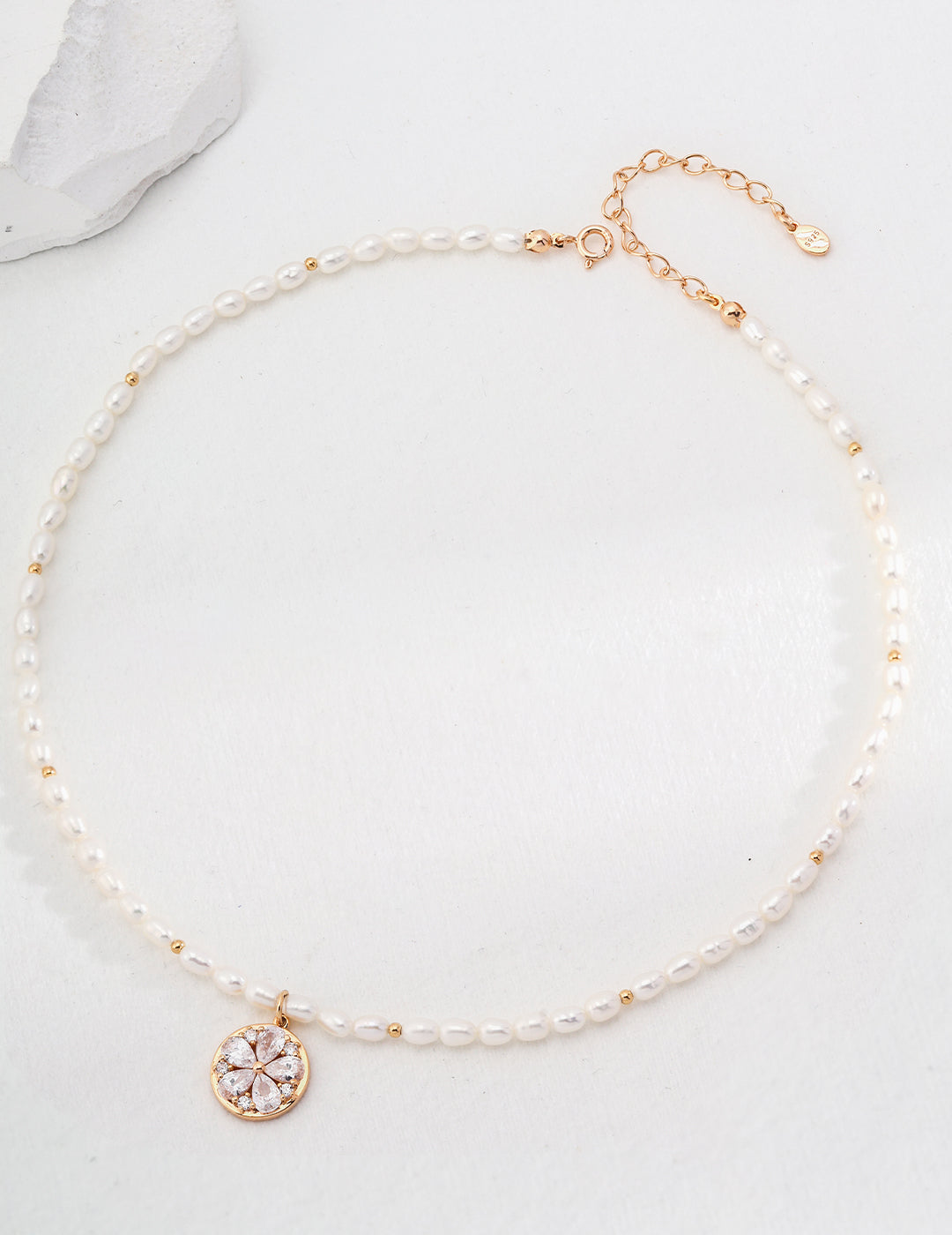 Pearl Blossom Necklace-D0142-2