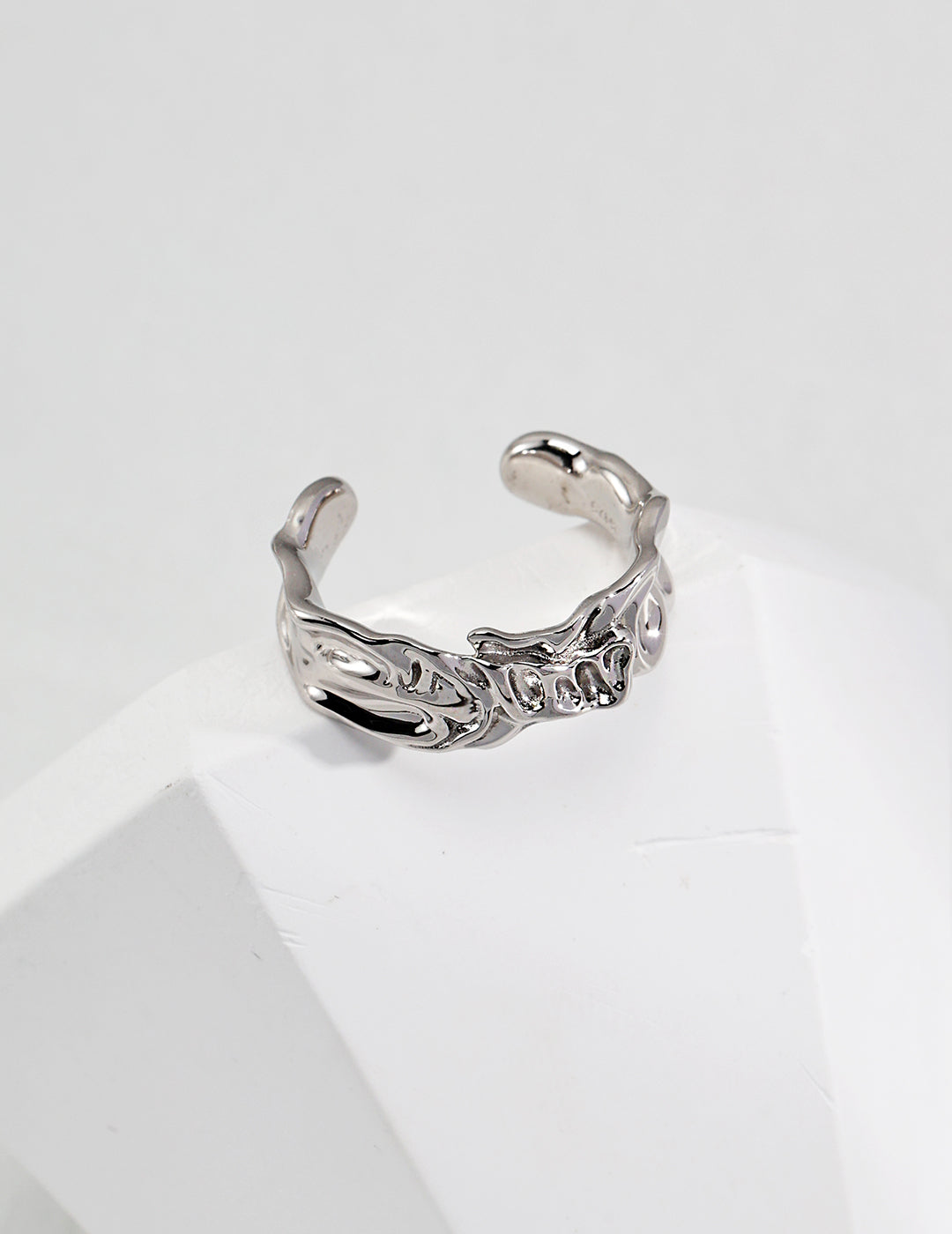 Wave Crest Ring and Earring Set-103621